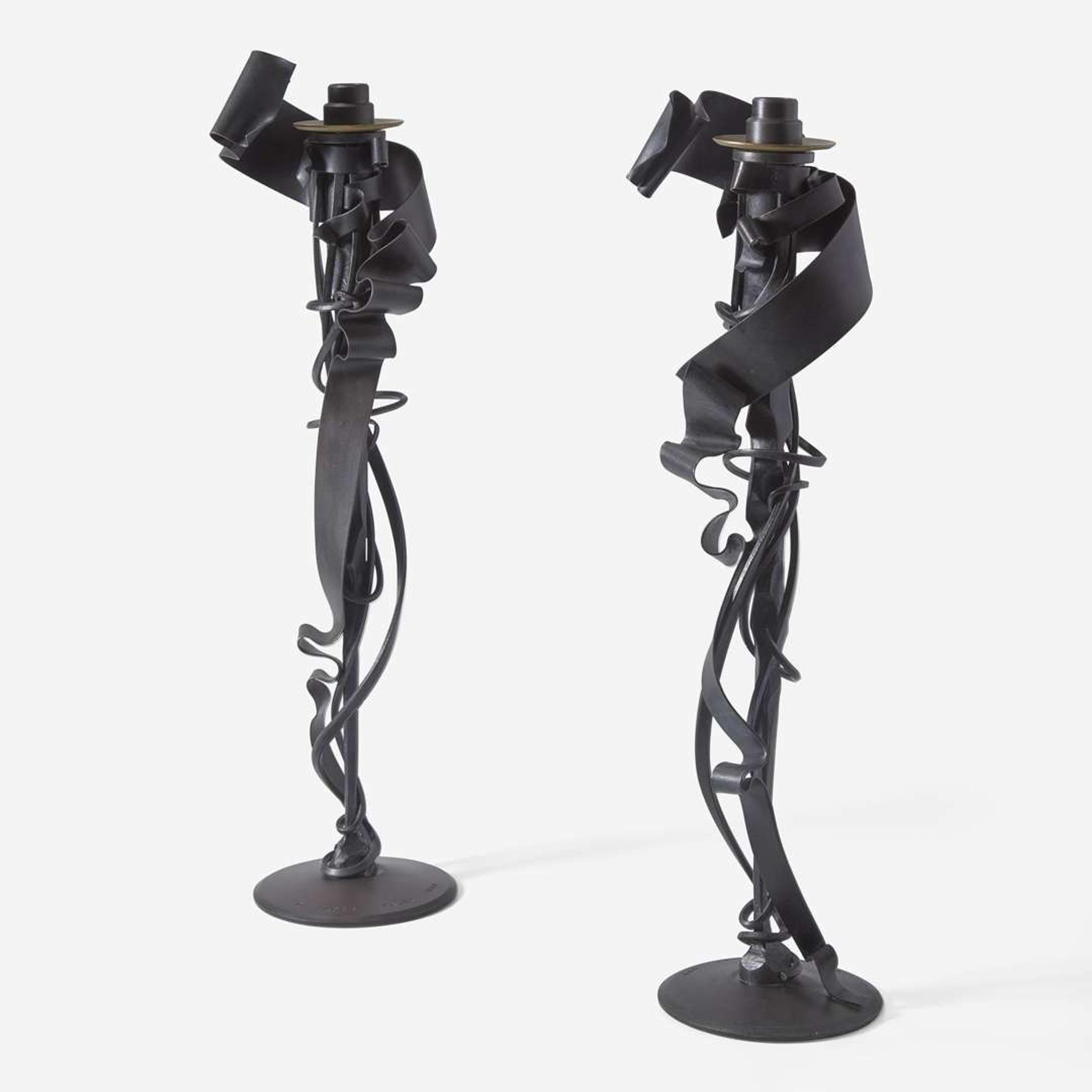 Albert Paley (American, b. 1944) Pair of "Calyx" Candlesticks, USA, 1998