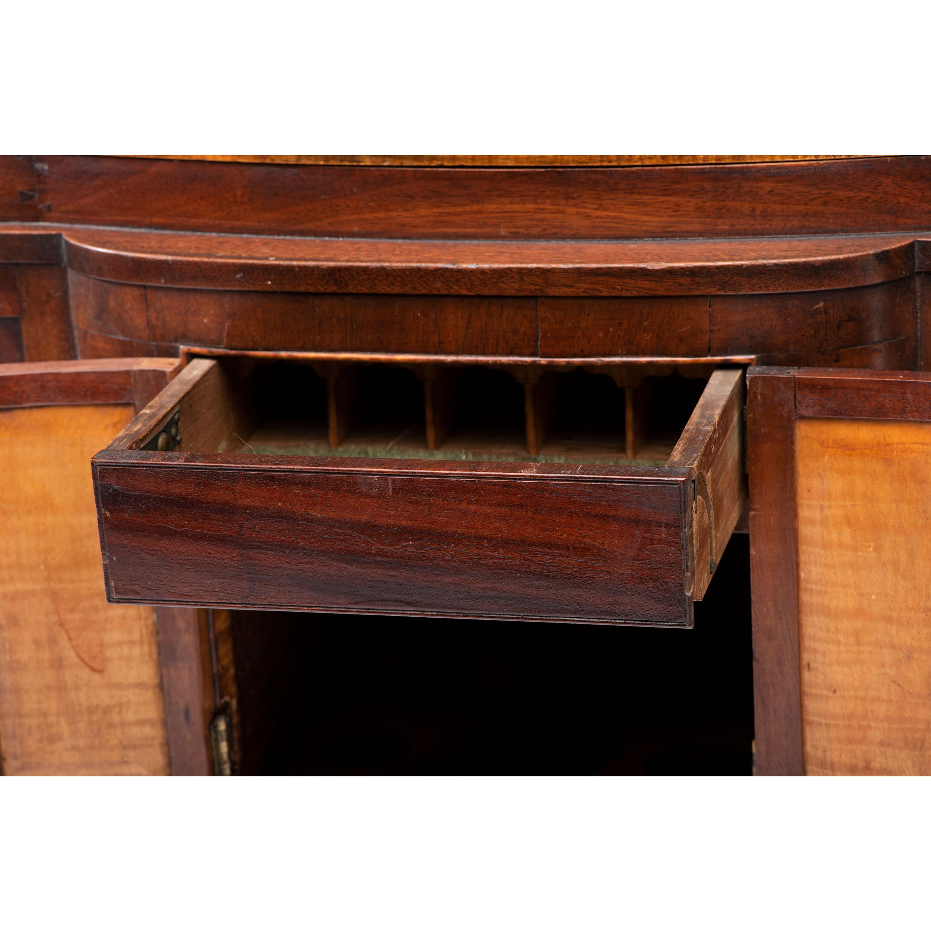 A Miniature Late Federal Tiger Maple and Walnut Hinged Lid Sideboard