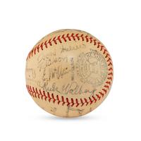 A 1937 Boston Red Sox Team Signed Autograph Baseball Featuring Jimmie Foxx and Lefty Grove (JSA Letter of Authenticity),