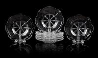A Set of Twenty-Four William Yeoward Glass Plates Diameter 6 3/4 inches.