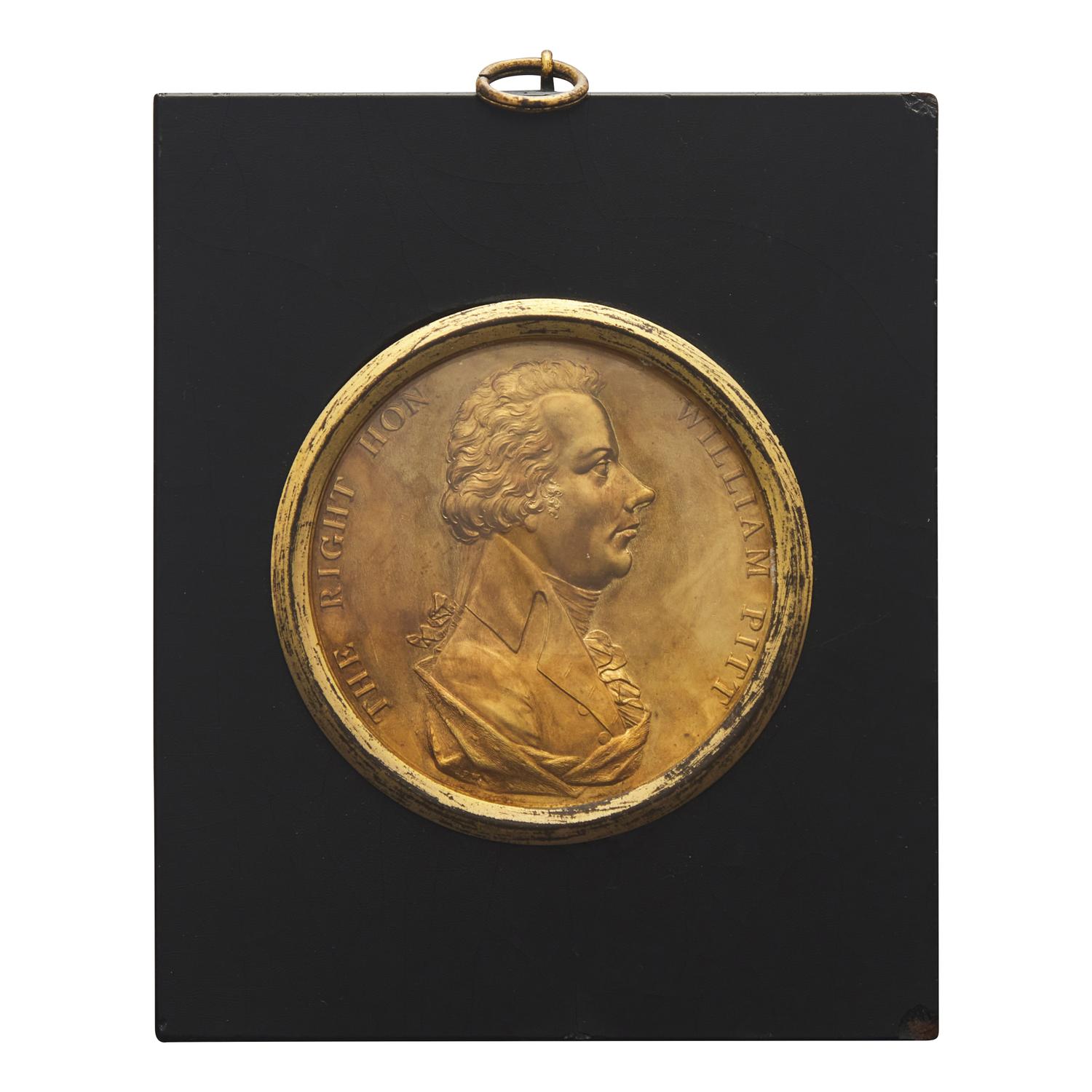 English School 18th / 19th Century, A Brass Medallion of William Pitt the Younger (English, 1759-1806)
