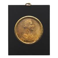 English School 18th / 19th Century, A Brass Medallion of William Pitt the Younger (English, 1759-1806)