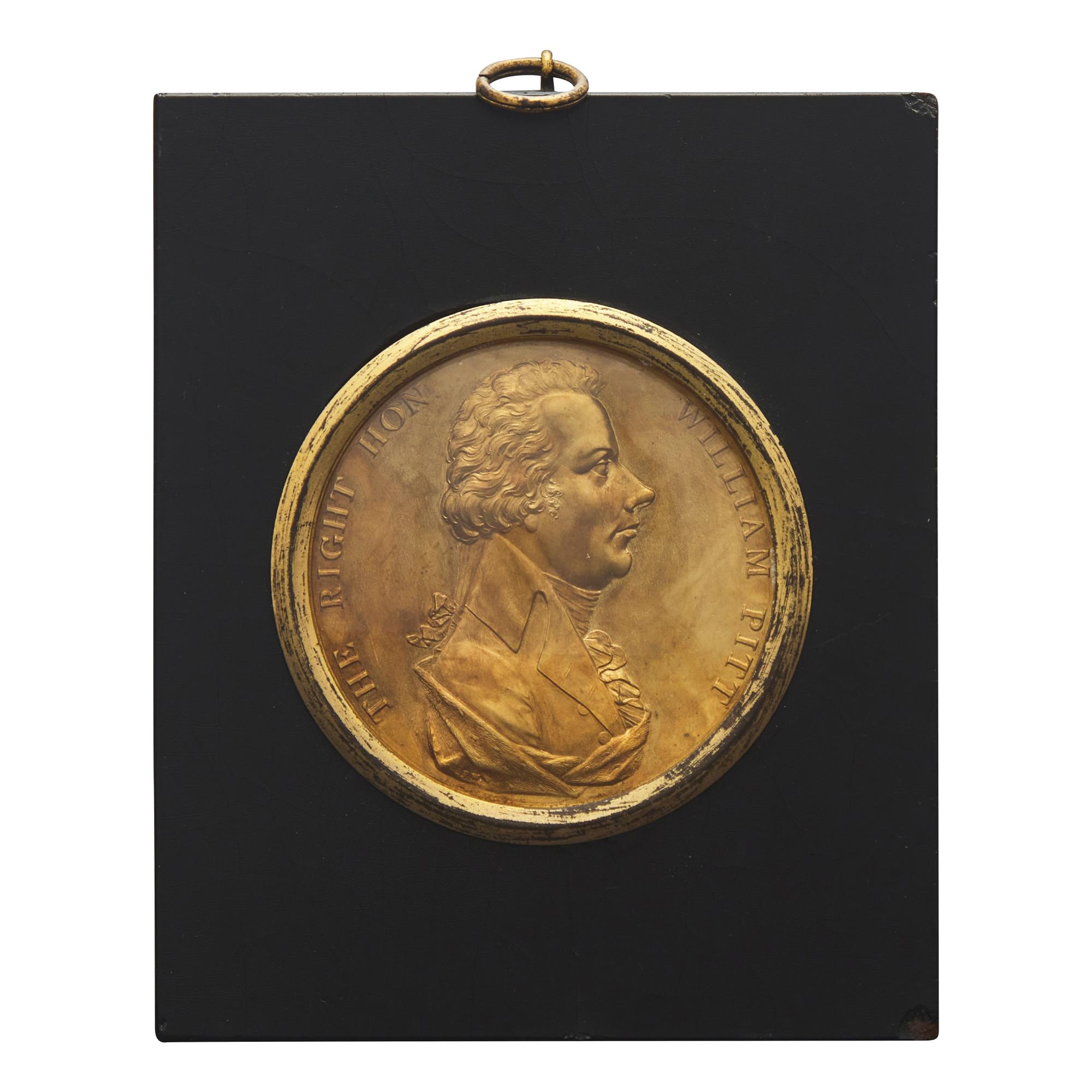 English School 18th / 19th Century, A Brass Medallion of William Pitt the Younger (English, 1759-1806)