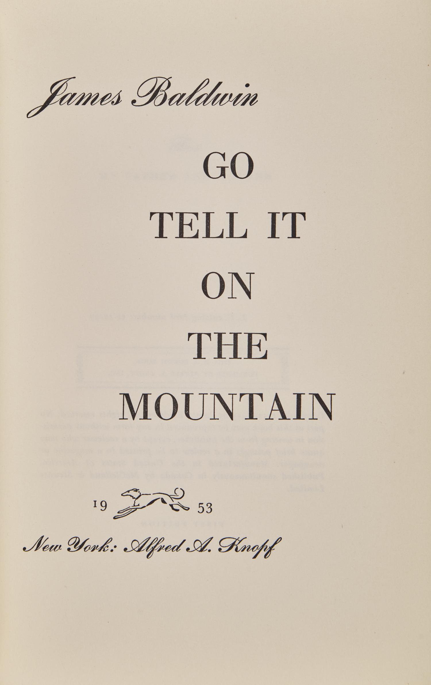 [African-Americana] Baldwin, James. Go Tell it on the Mountain