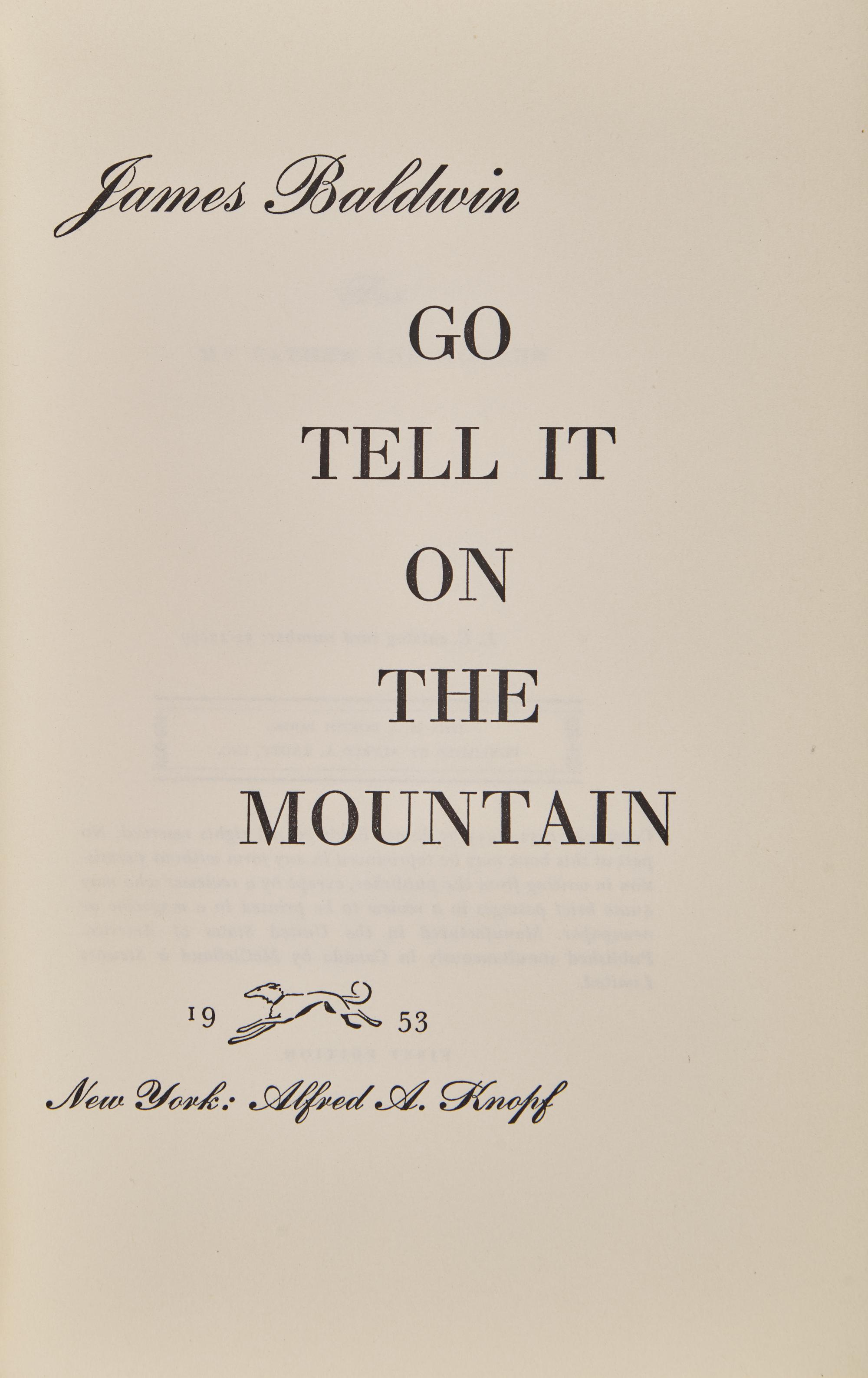 [African-Americana] Baldwin, James. Go Tell it on the Mountain