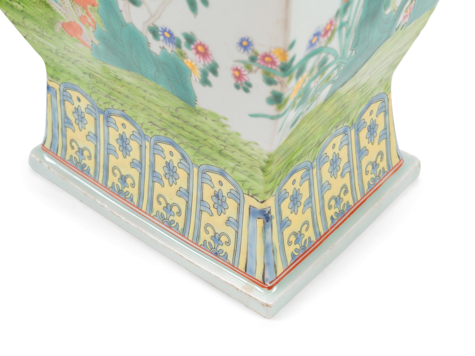 A Pair of Chinese Export Enameled Porcelain Vases