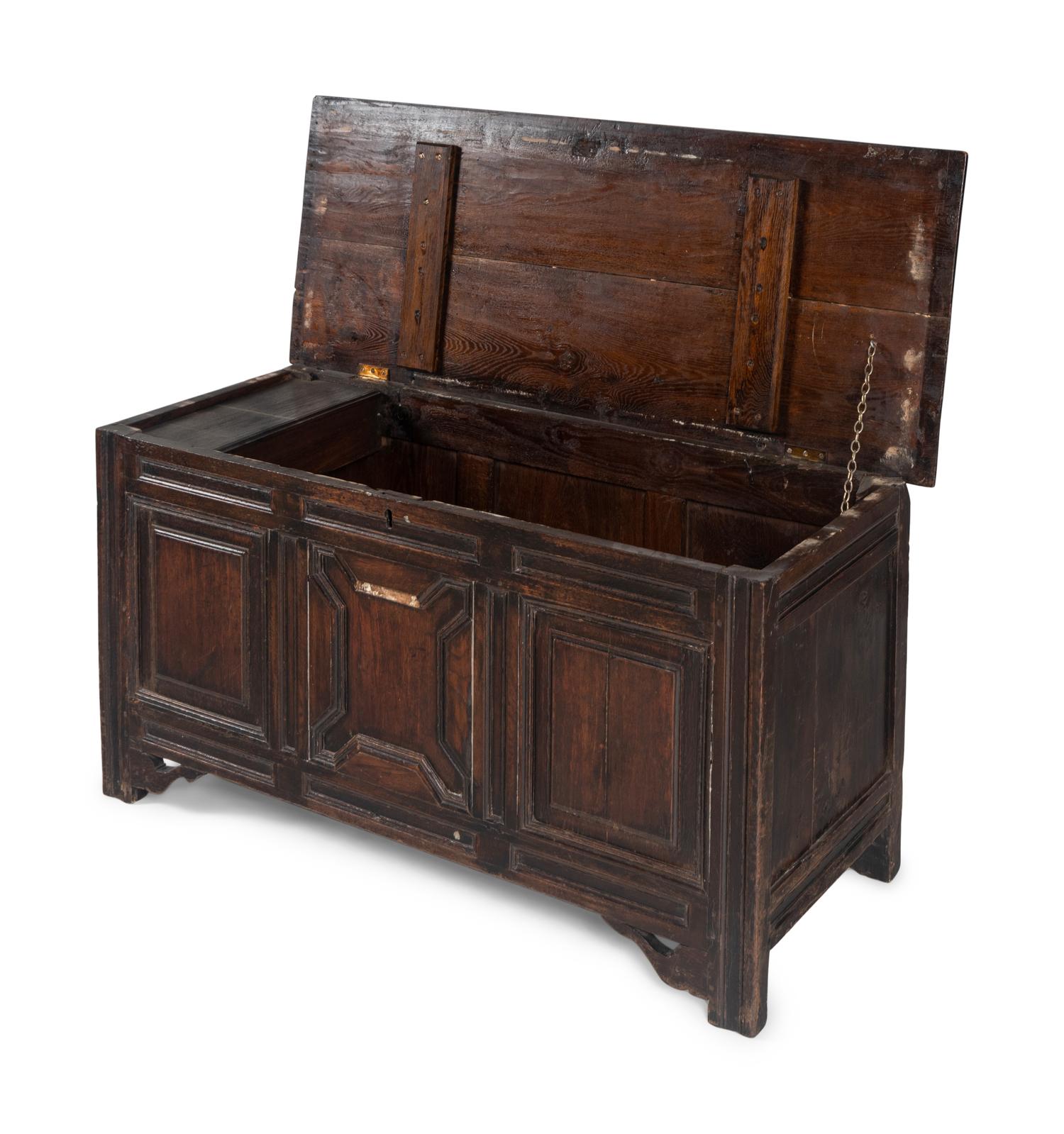 A Charles II Oak Coffer or Mule Chest