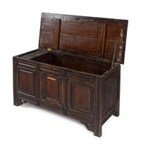 A Charles II Oak Coffer or Mule Chest