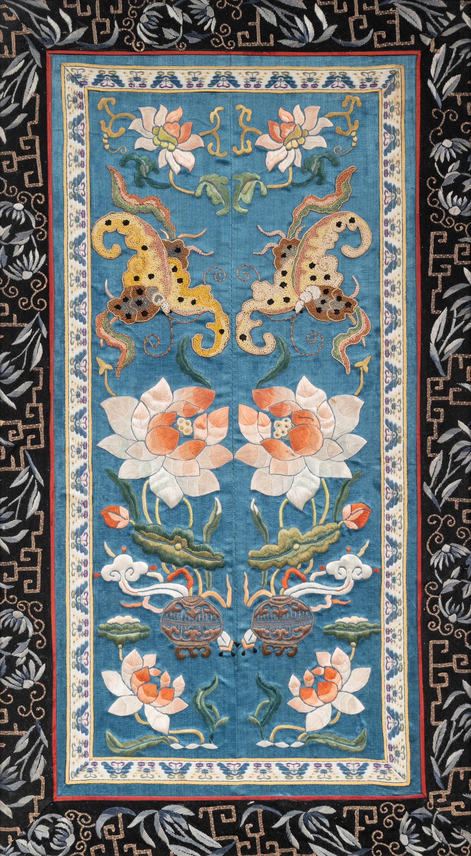 A Chinese Embroidered Silk Panel
