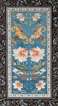 A Chinese Embroidered Silk Panel