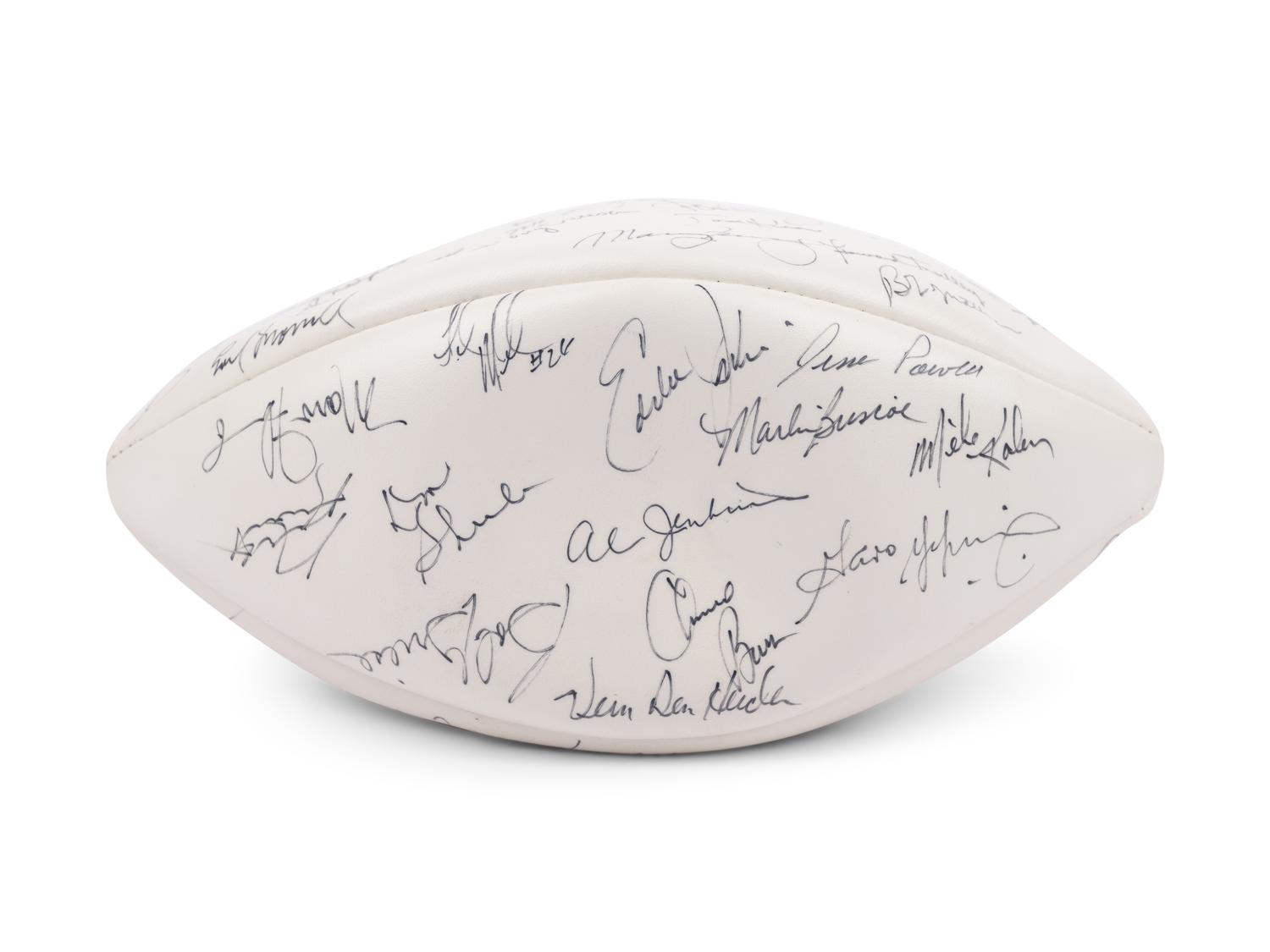A 1972 Miami Dolphins Undefeated Team Signed Autograph Football (42 Signatures) (Beckett Authentication Services Letter BAS Certified)