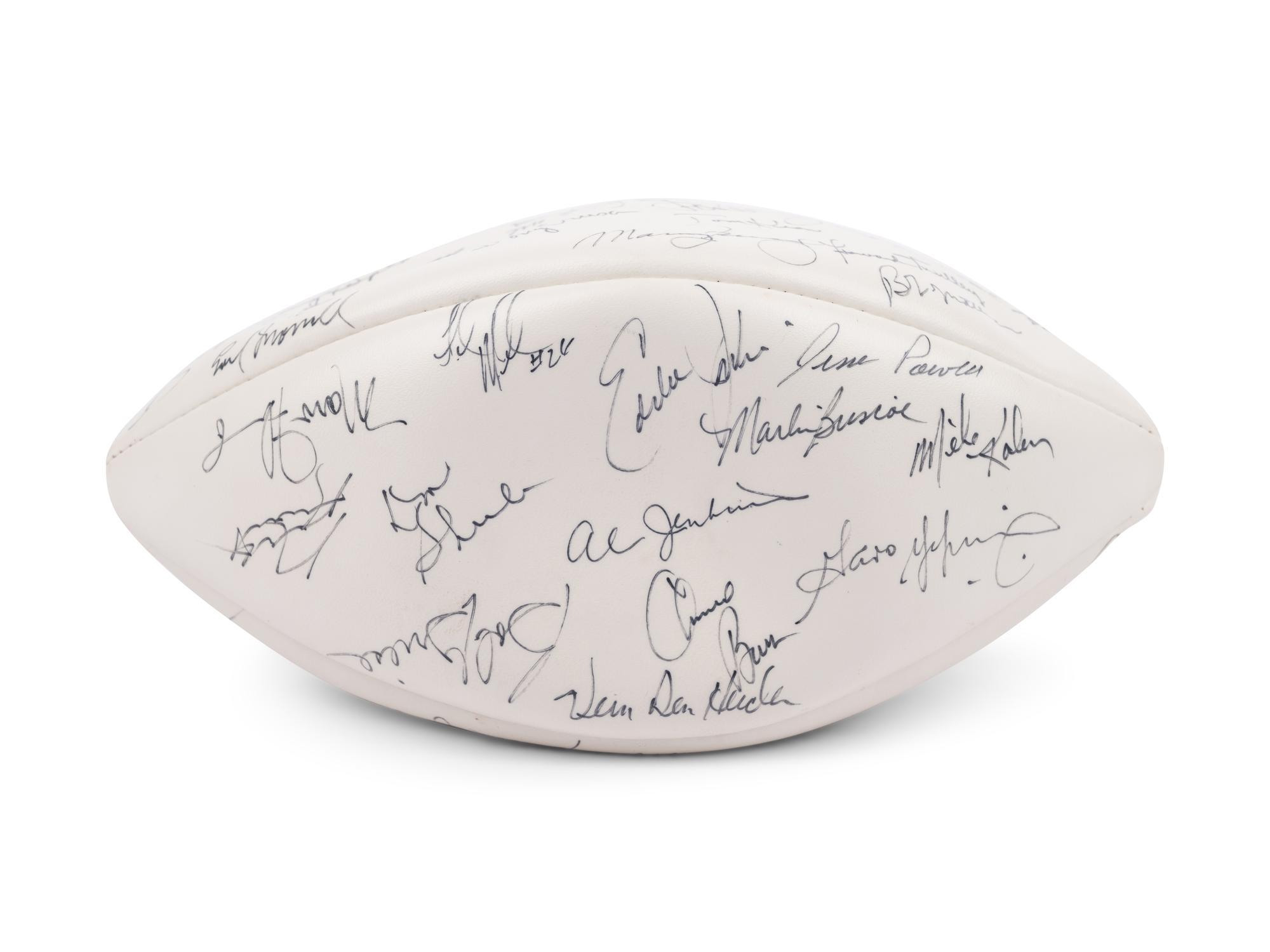 A 1972 Miami Dolphins Undefeated Team Signed Autograph Football (42 Signatures) (Beckett Authentication Services Letter BAS Certified)
