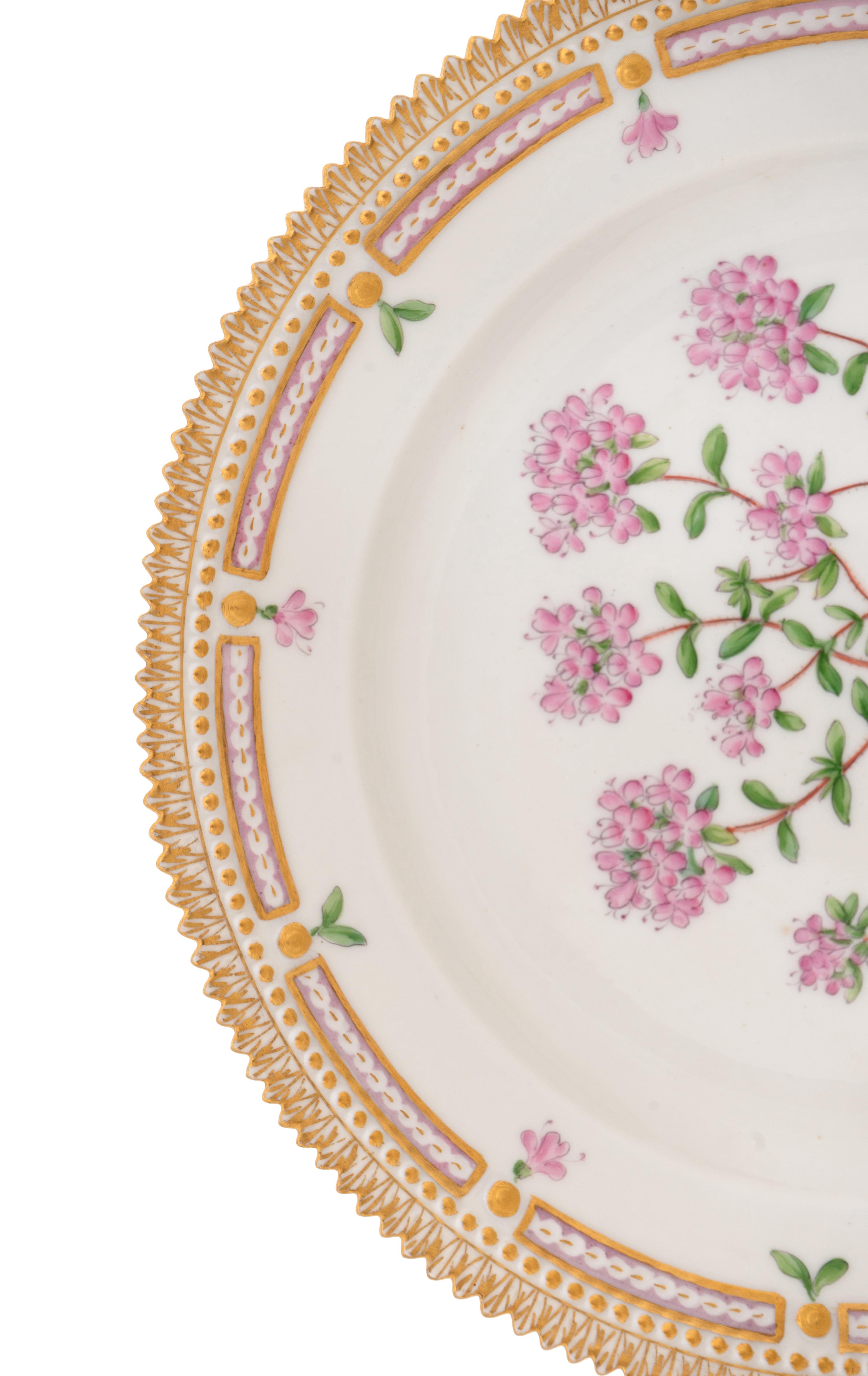 A Set of Seven Royal Copenhagen Flora Danica Luncheon Plates
