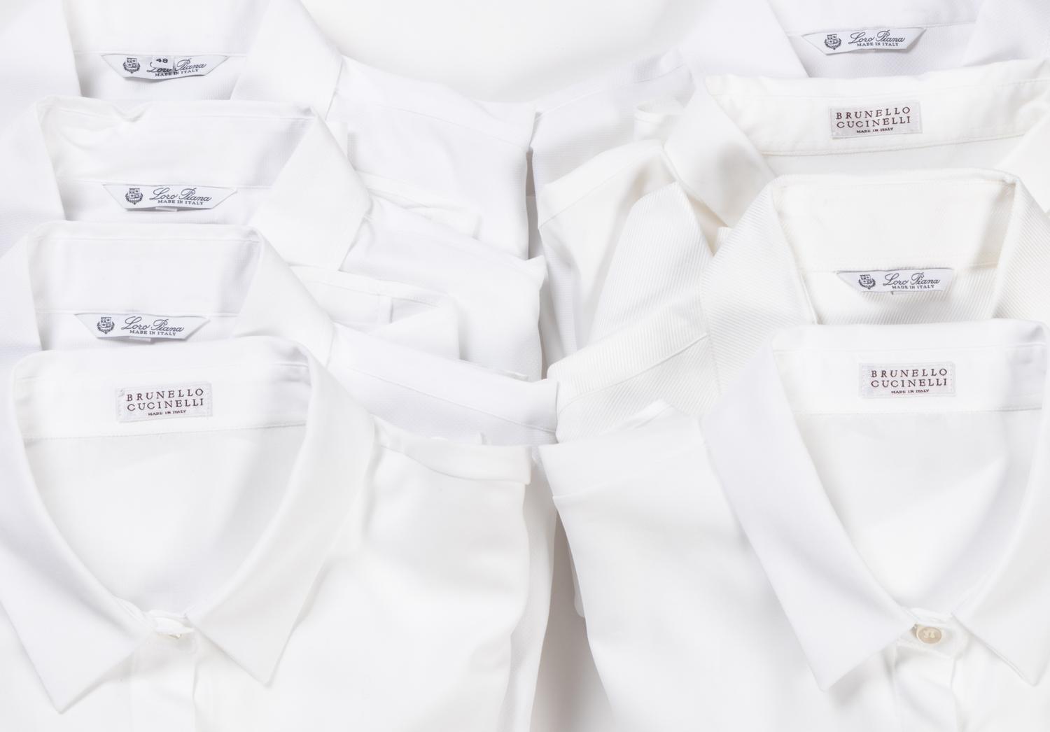 Eight Button Down Tops: Five Loro Piana, Three Brunello Cucinelli