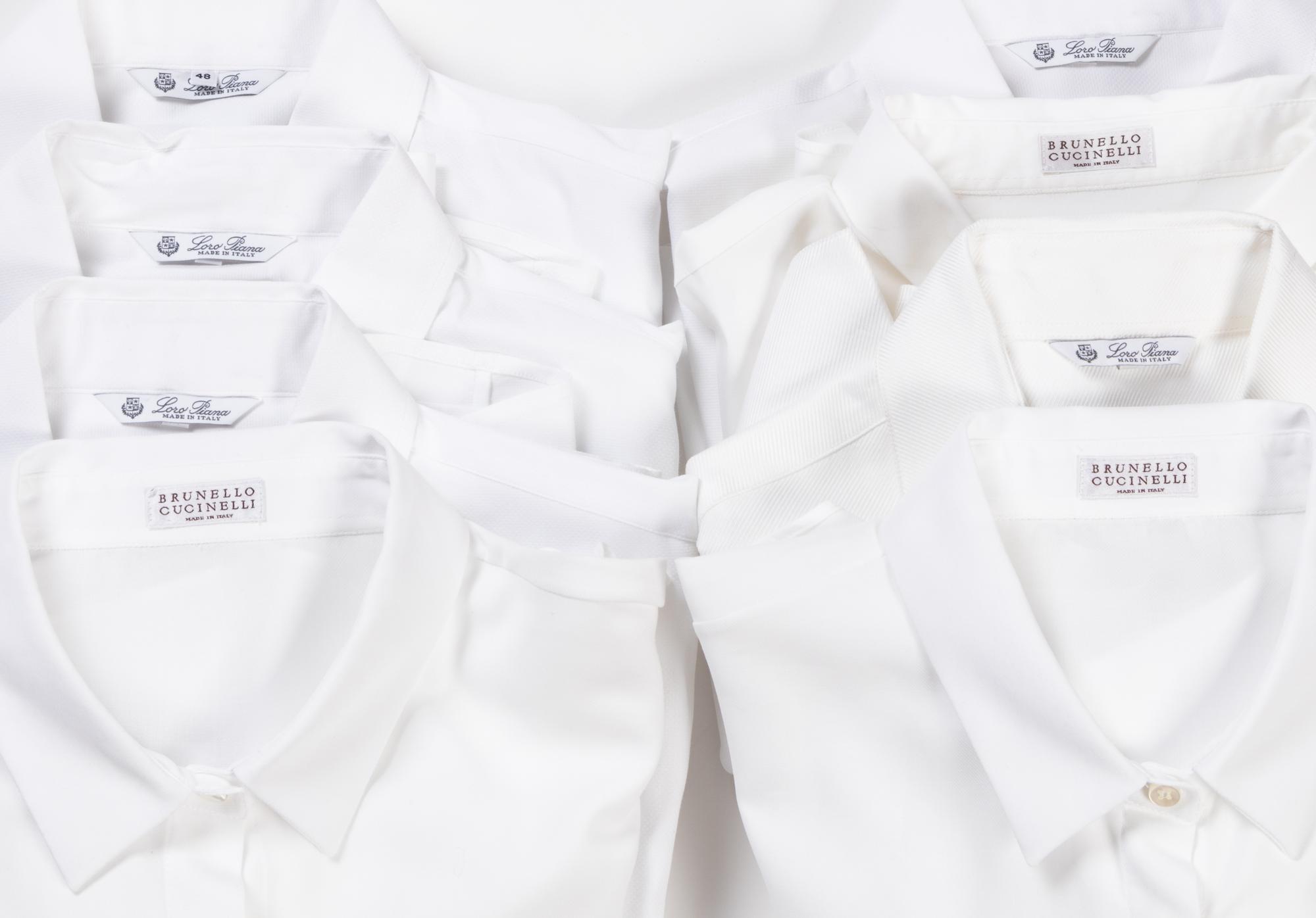 Eight Button Down Tops: Five Loro Piana, Three Brunello Cucinelli