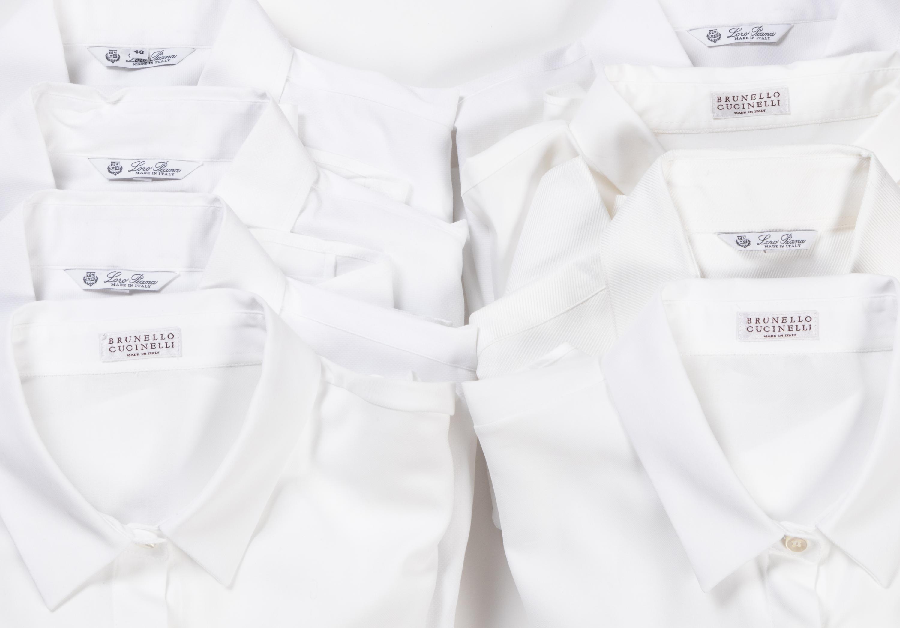 Eight Button Down Tops: Five Loro Piana, Three Brunello Cucinelli