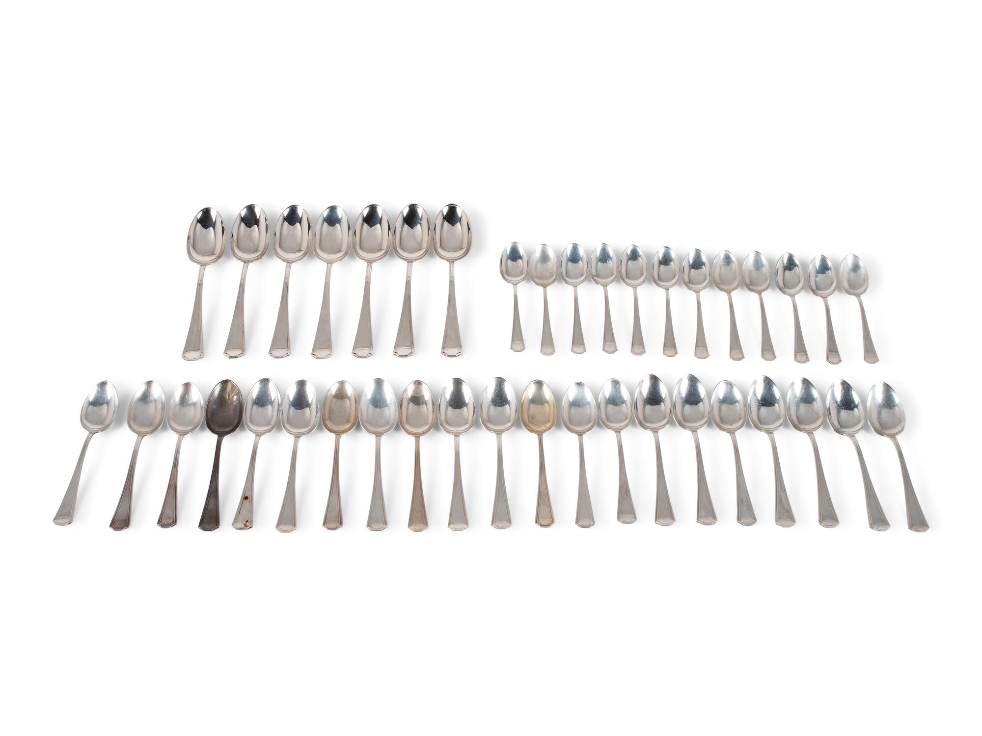 An Assembled Gorham and Durgin Silver Flatware Service