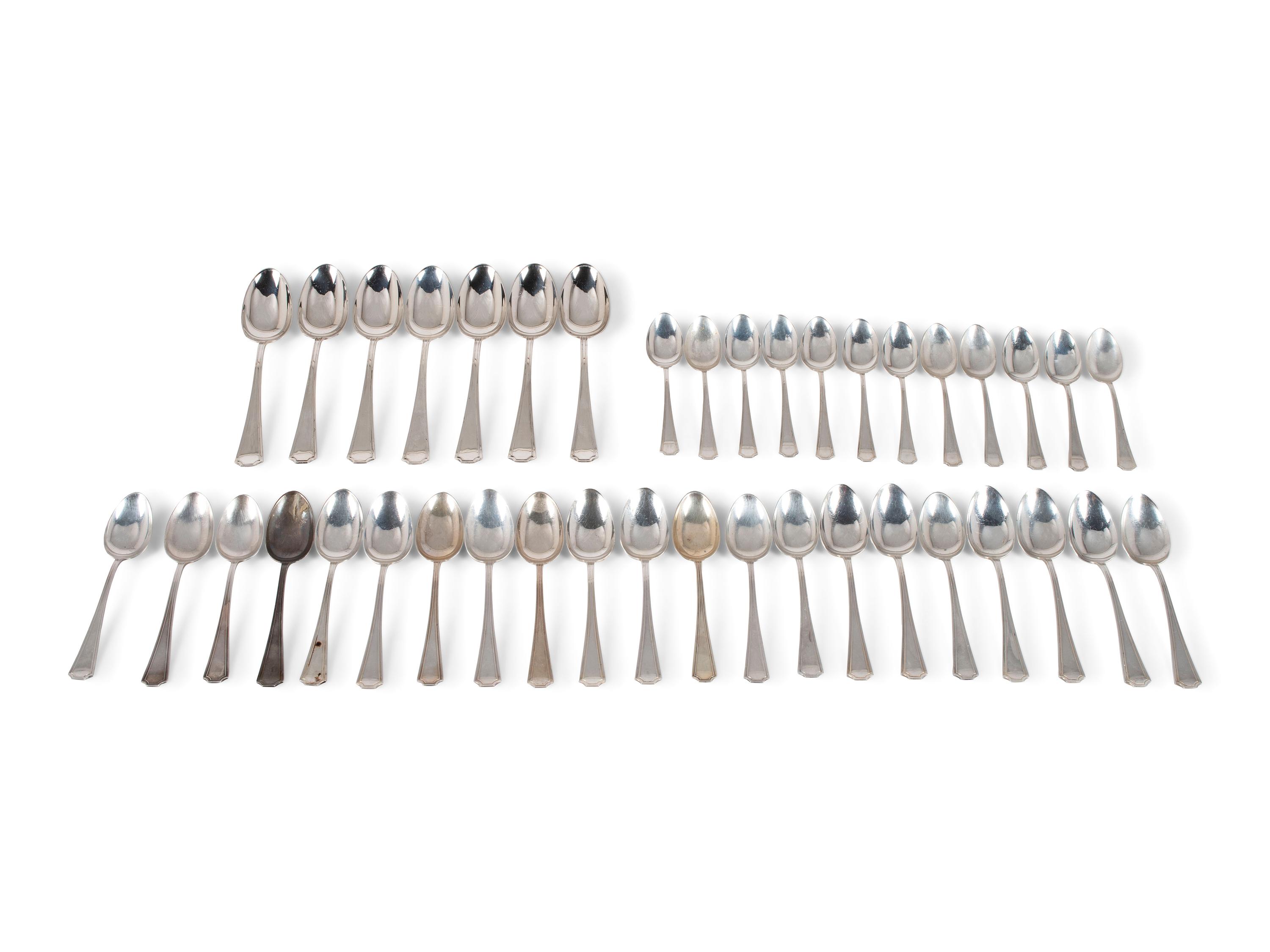 An Assembled Gorham and Durgin Silver Flatware Service
