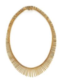 YELLOW GOLD FRINGE NECKLACE