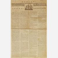 [American Revolution] [Gage, Thomas] Dunlap's Pennsylvania Packet Or, The General Advertiser