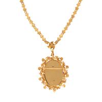RONDETTE, YELLOW GOLD AND DIAMOND PENDANT NECKLACE