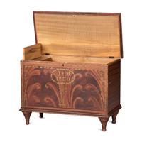 A Wooster, Ohio Grain Painted and Stencil Decorated Poplar Blanket Chest