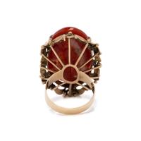 YELLOW GOLD AND CORAL RING