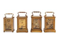 Four French Brass Carriage Clocks