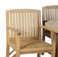 A Contemporary Teak Outdoor Dining Table and Four Chairs