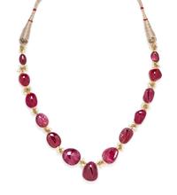 A Fine Spinel Bead and Natural Pearl Necklace,