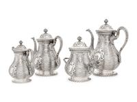A Rare Grosjean and Woodward for Tiffany and Co. Silver Four-Piece Tea and Coffee Service