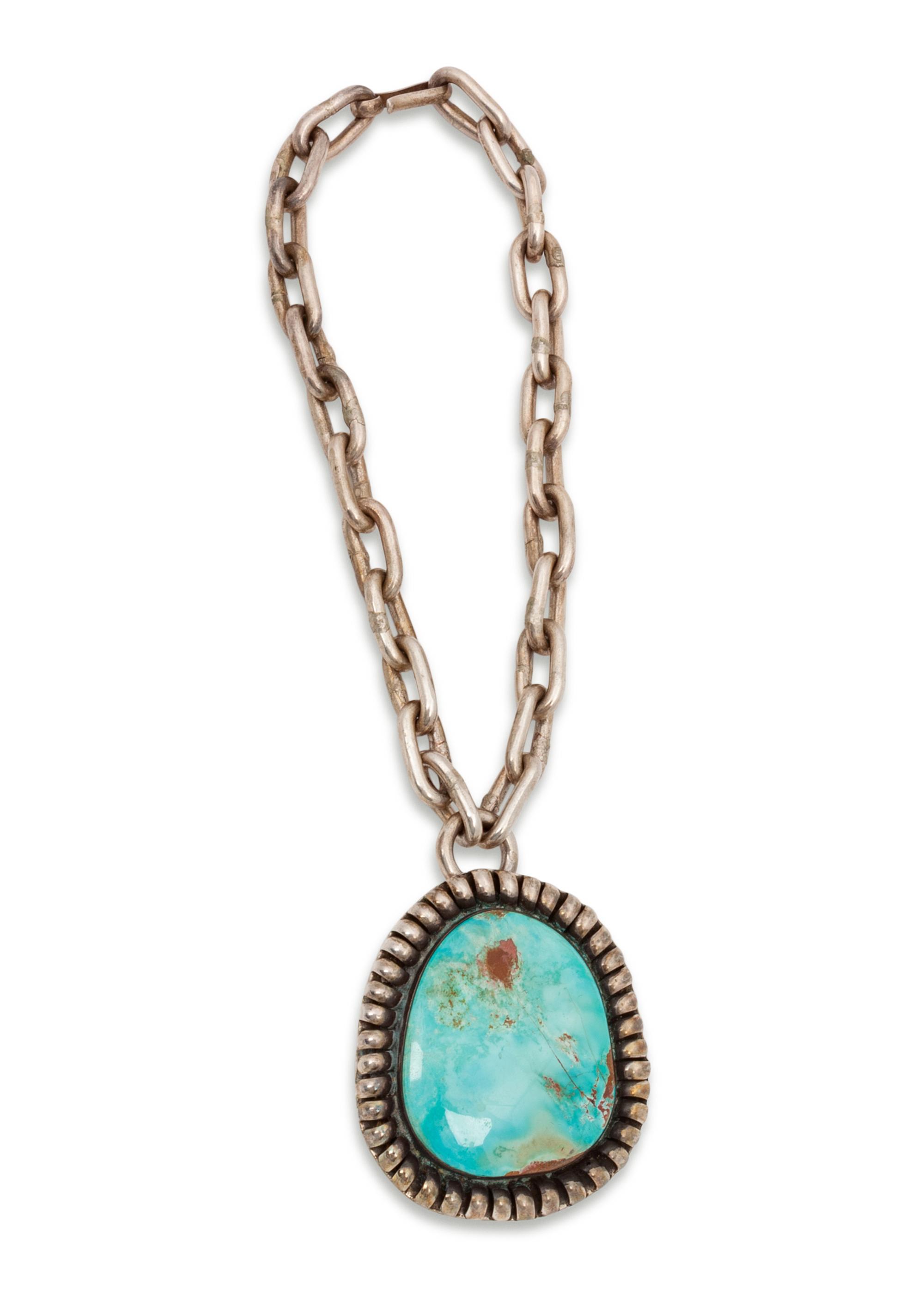 Heavy Silver and Turquoise Necklace