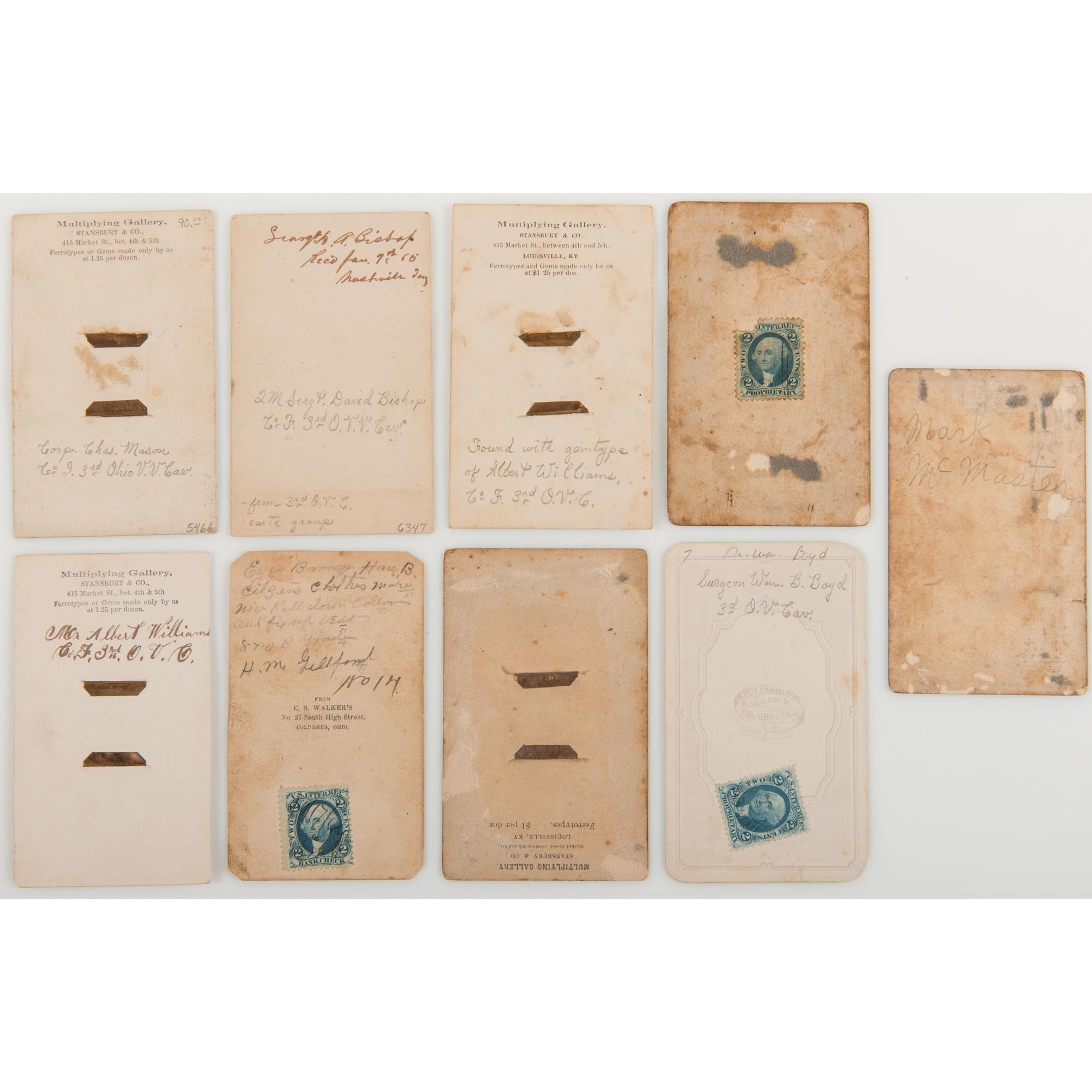 Ohio 3rd Volunteer Cavalry, Large Collection of Tintypes, CDVs, Ribbons, Medals, and More