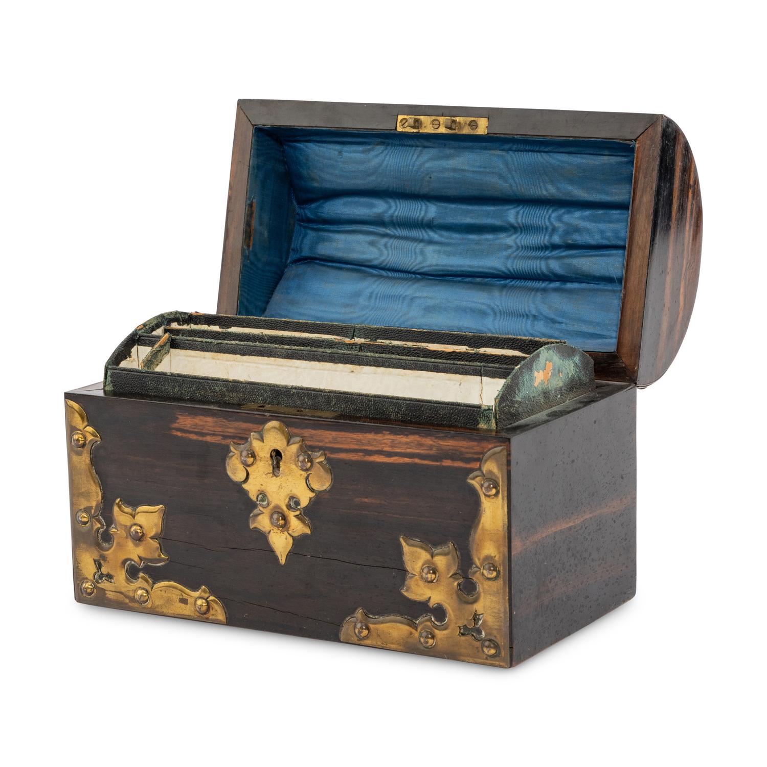 An English Brass Mounted Calamander Table Casket
