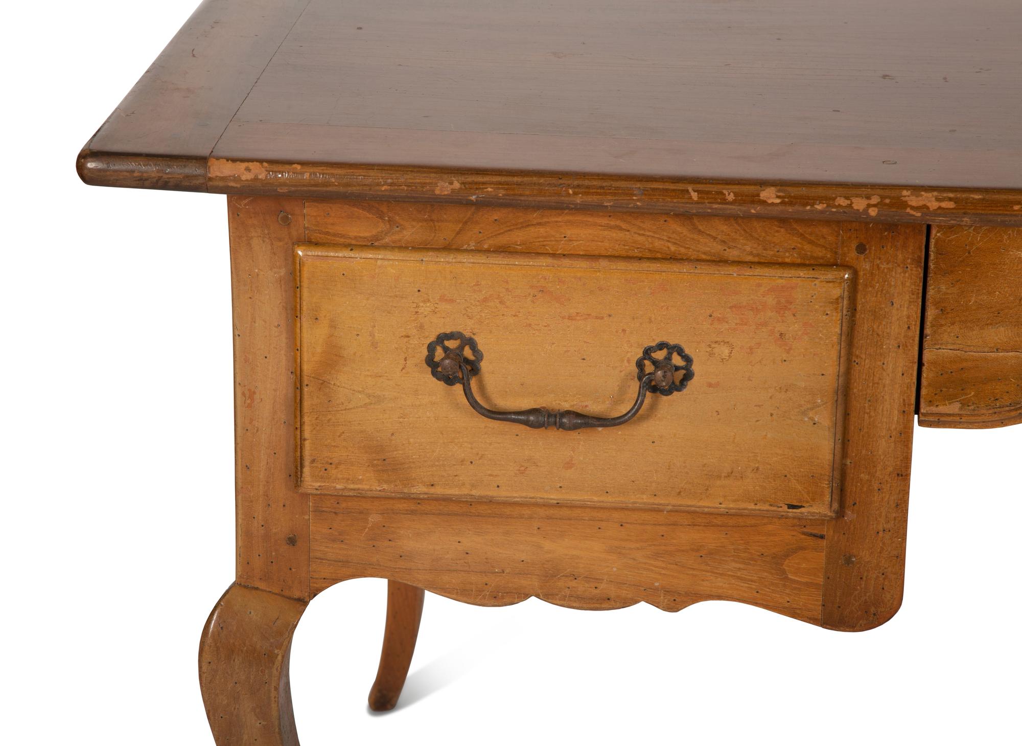 A Louis XV Provincial Style Fruitwood Writing Table