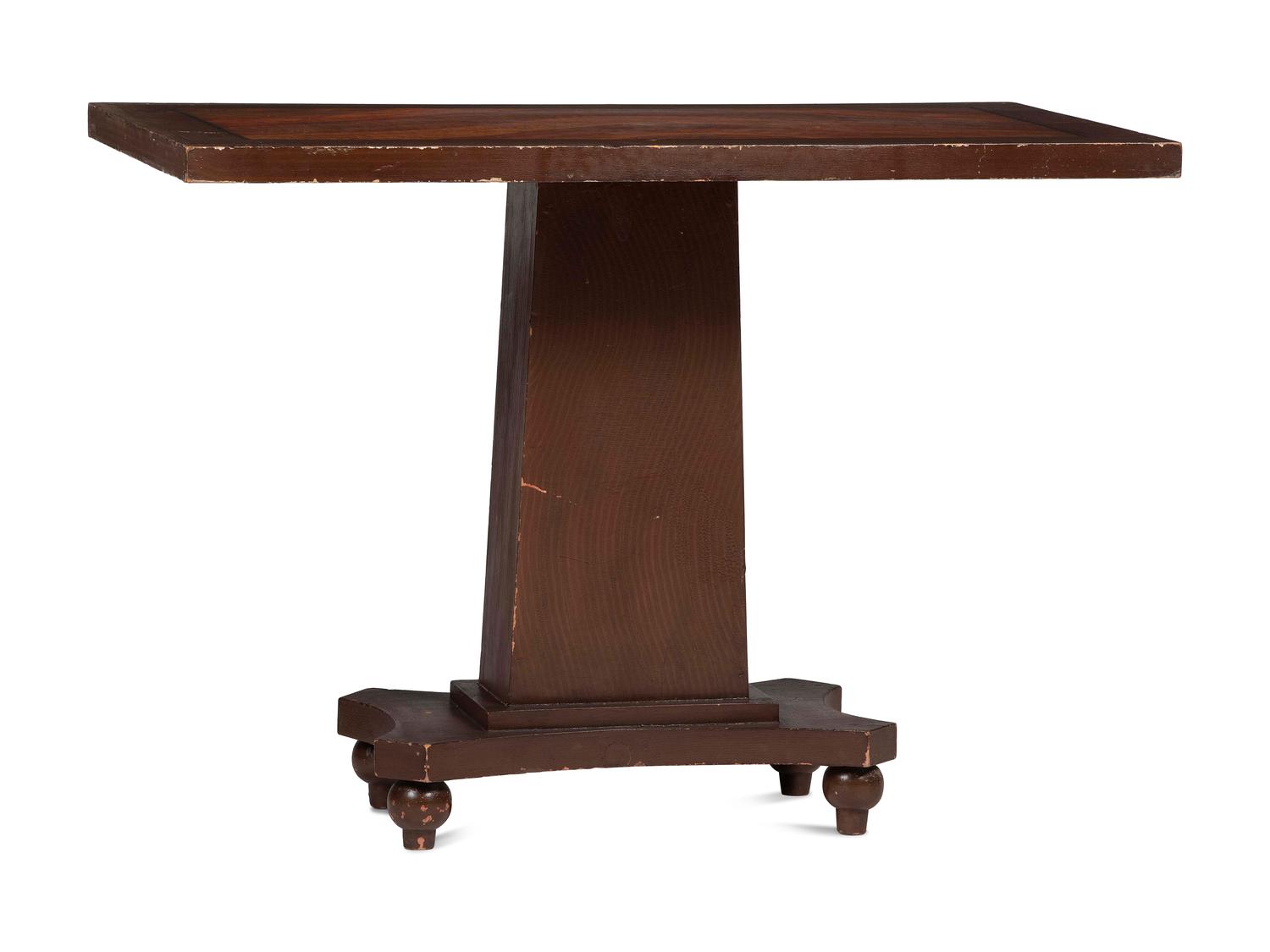 A Country Classical Grain Painted Pedestal Dining Table