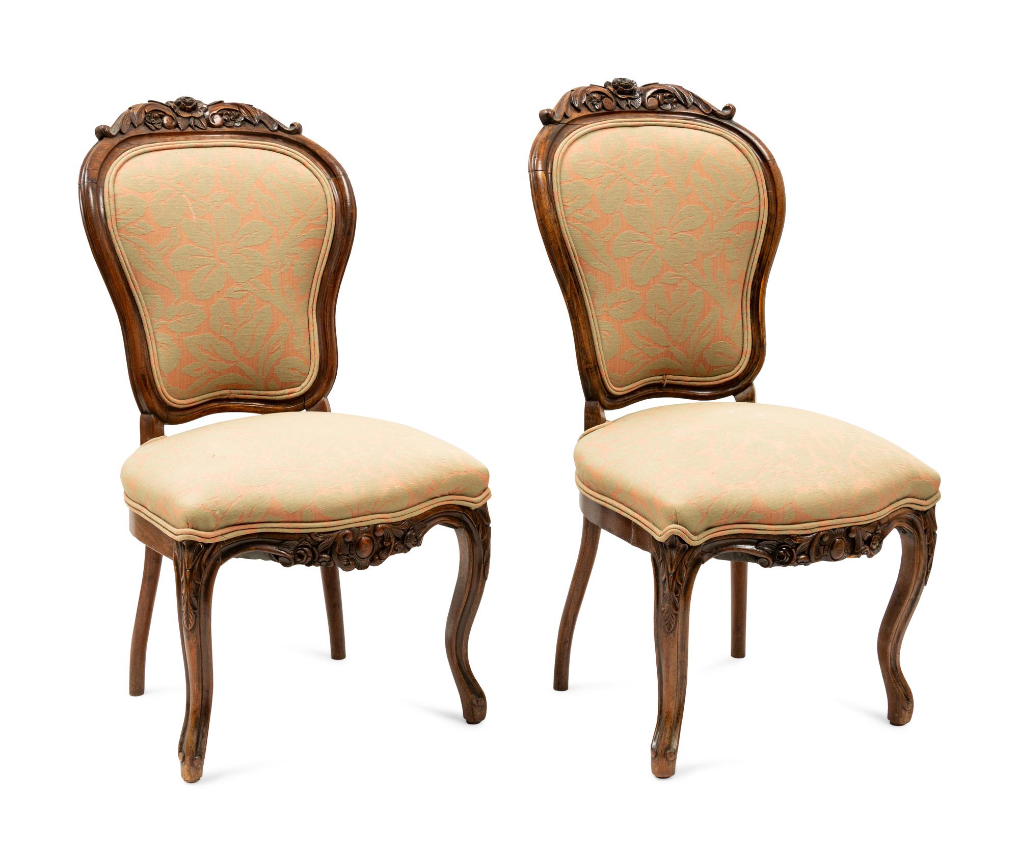 Two Rococo Revival Side Chairs