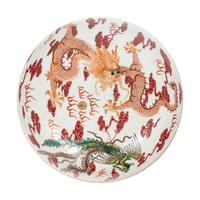 A Chinese Iron Red and Famille Rose 'Dragon' Box and Cover