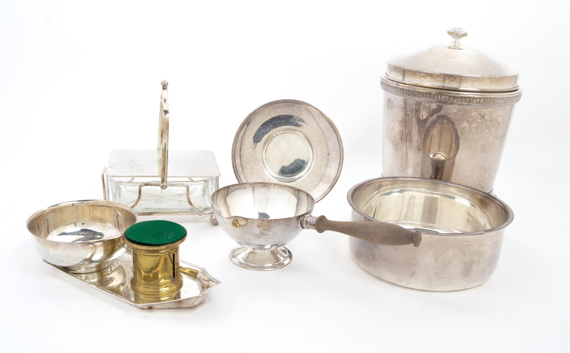 A Large Collection of Silver-plate Serving Articles Length of longest 11 1/2 inches. — VARIOUS MAKERS AND VINTAGES