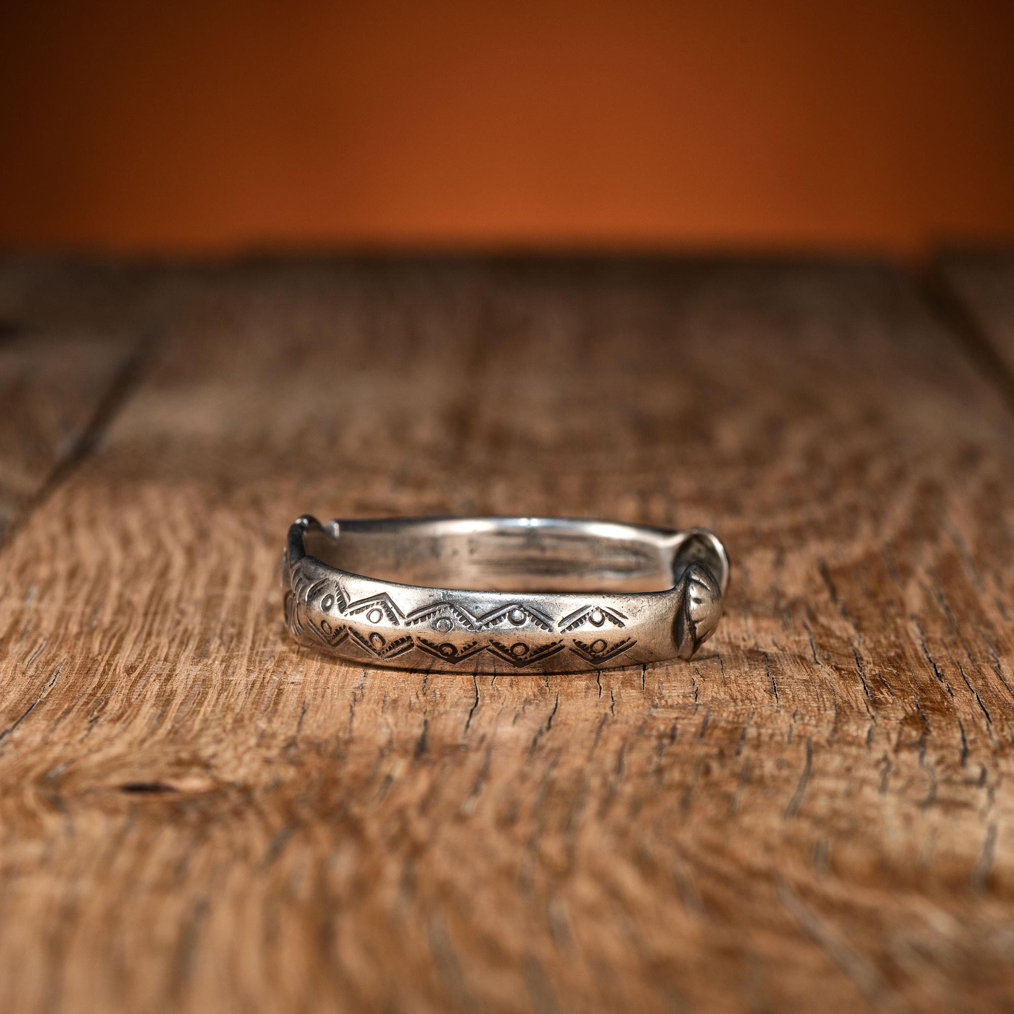 Navajo Heavily Stamped Ingot Cuff Bracelet