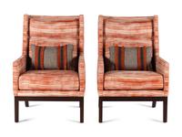 A Pair of Troscan Design Galway Chairs with Custom Upholstery