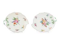 A Pair of Meissen Porcelain Leaf-Form Dishes
