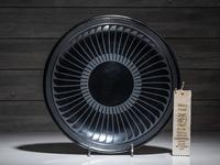Award Winning Repeating Feather Blackware Plate, with Gunmetal Finish 1956-1959