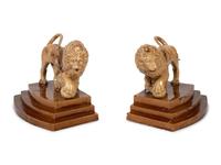 A Pair of English Glazed Pottery Medici Lions — CIRCA 1790