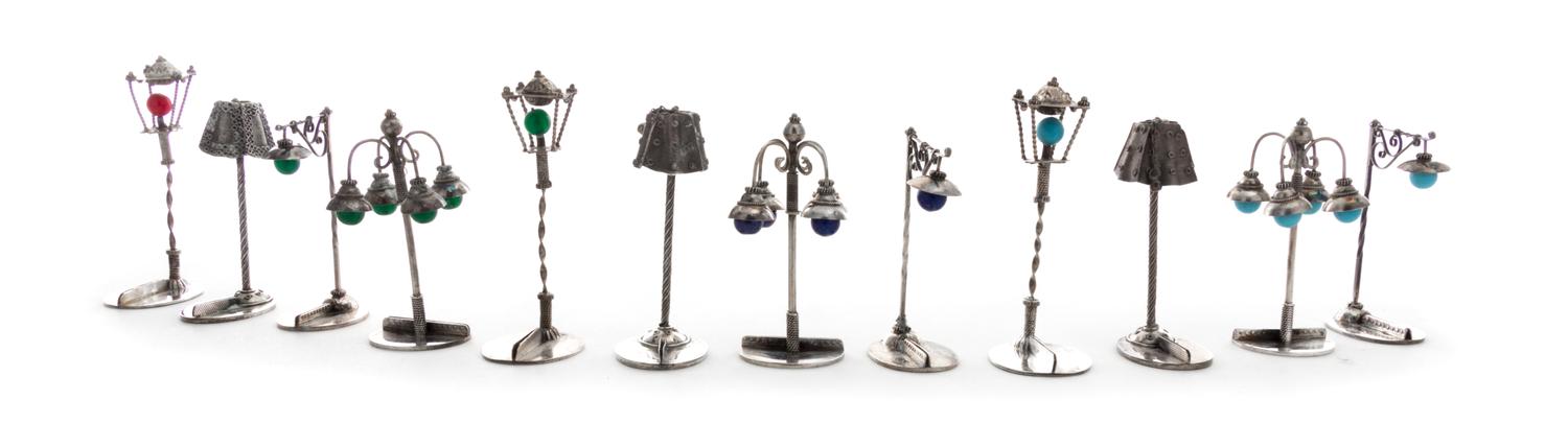 A Collection of Silver Table Articles, Various Makers, comprising two Victorian cut glass and silver spoon rests, Hilliard & Thomason,