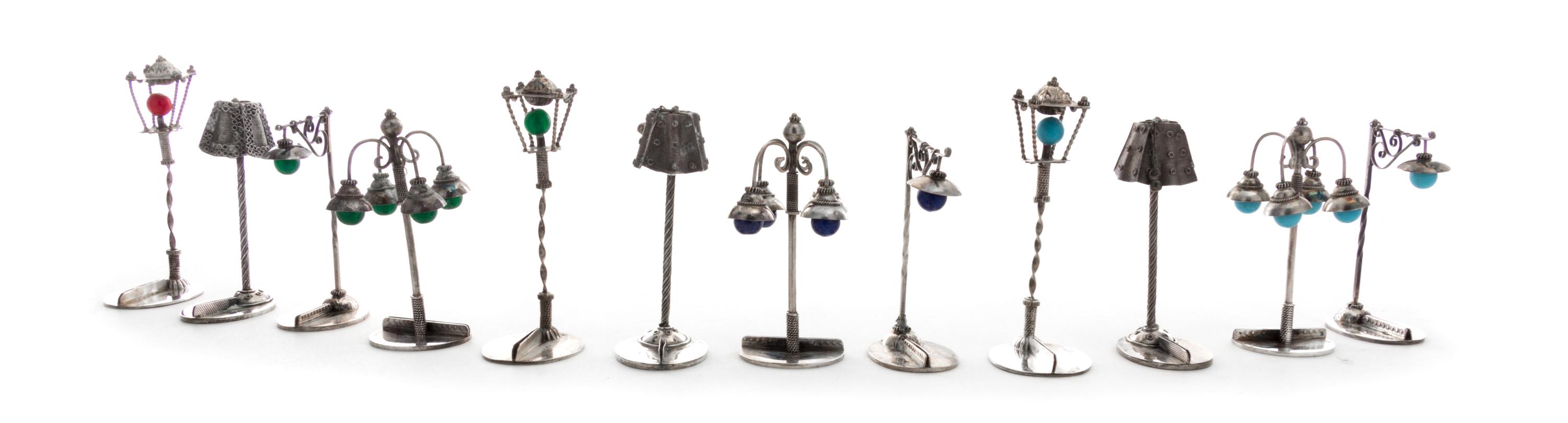 A Collection of Silver Table Articles, Various Makers, comprising two Victorian cut glass and silver spoon rests, Hilliard & Thomason,