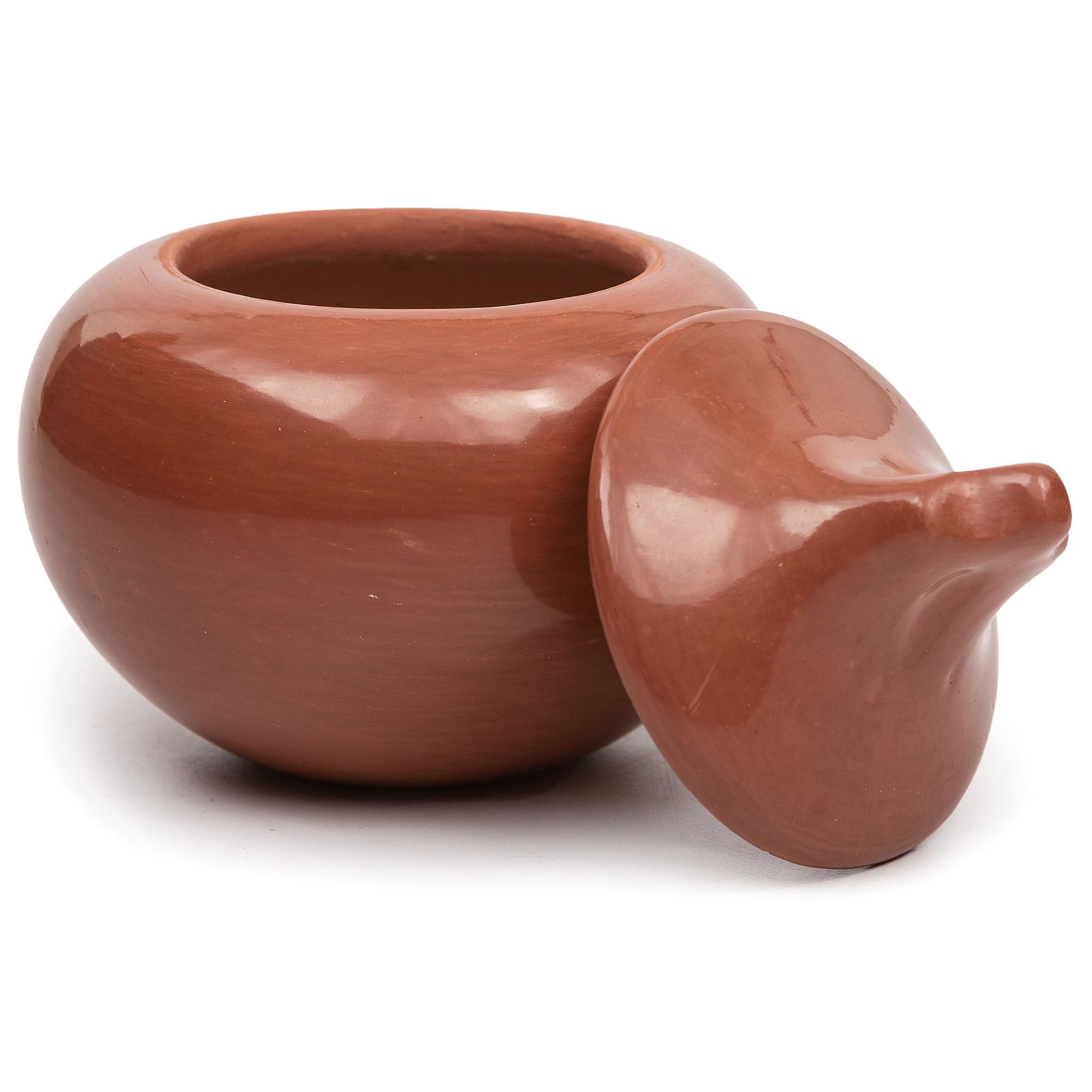 Santa Ildefonso Redware Lidded Jar