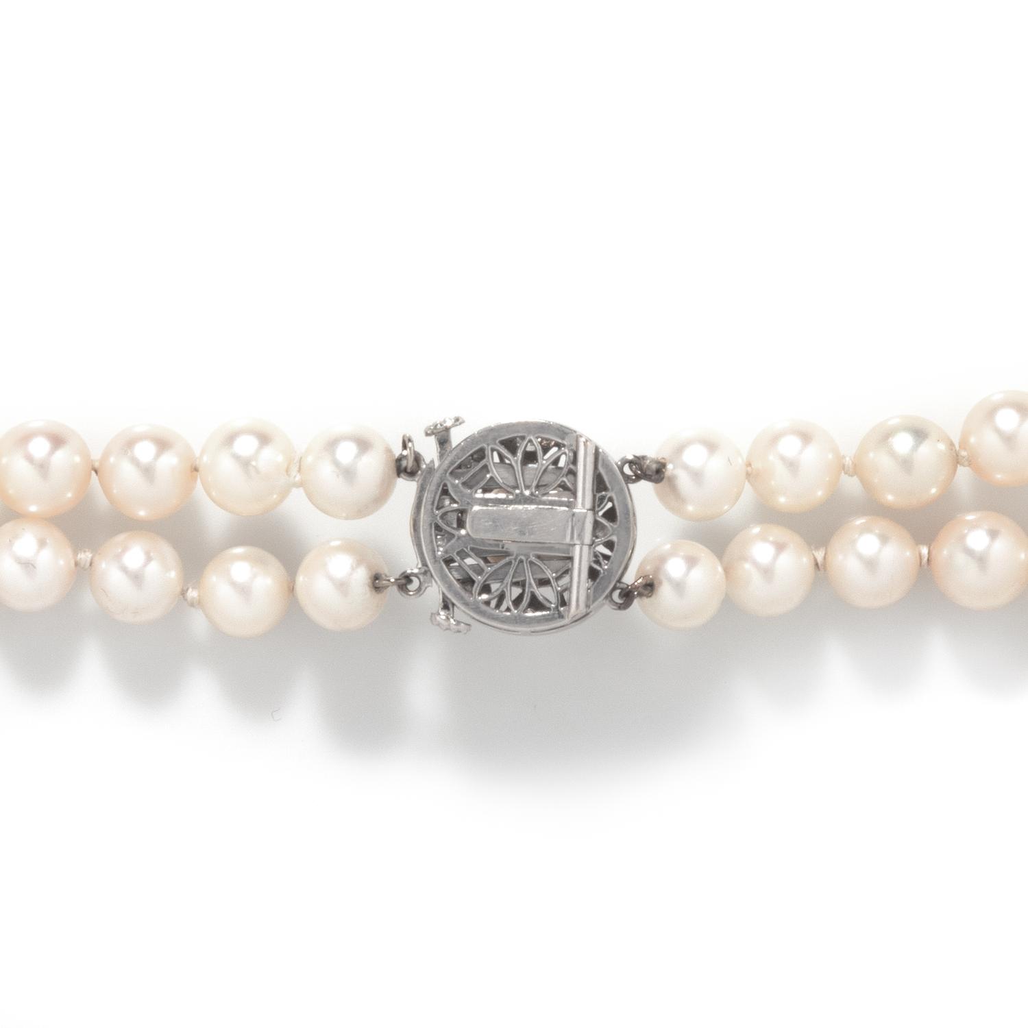 DOUBLE STRAND CULTURED PEARL NECKLACE