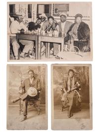 [EARLY PHOTOGRAPHY]. A group of 12 occupational photographs highlighted by a tintype of railroad workers including an African American subject.