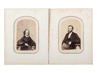 [CIVIL WAR]. CDV album containing 3 portraits of soldiers, highlighted by studio portrait of Brevet Brigadier General and Congressman Aaron Fletcher Stevens, including: